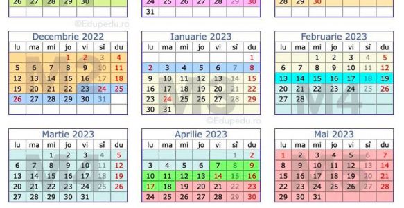 Calendarul anului școlar 2022-2023